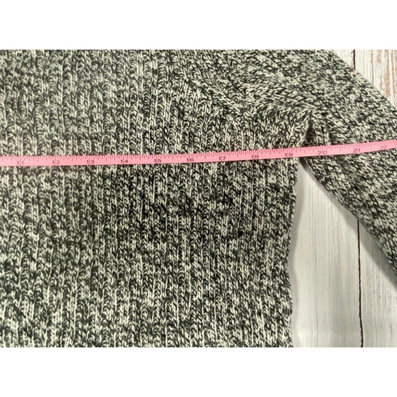 H&M Gray Black White Ribbed Wool Blend Long Sleeve Pullover Sz Med Casual - Picture 8 of 10